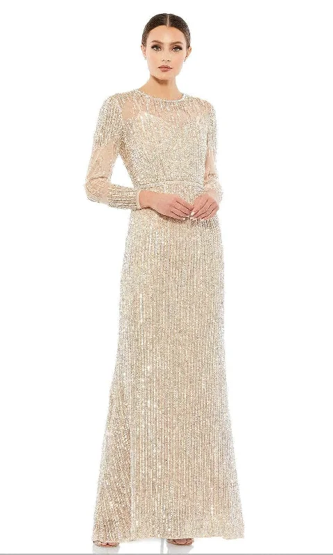 Shop and Save Mac Duggal - 93629 Long Sleeve Jewel Neck Evening Gown