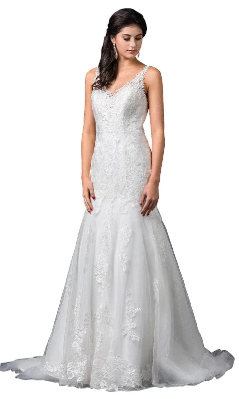 Amazing Deals Dancing Queen 0068 - V-Neck Open Back Wedding Dress