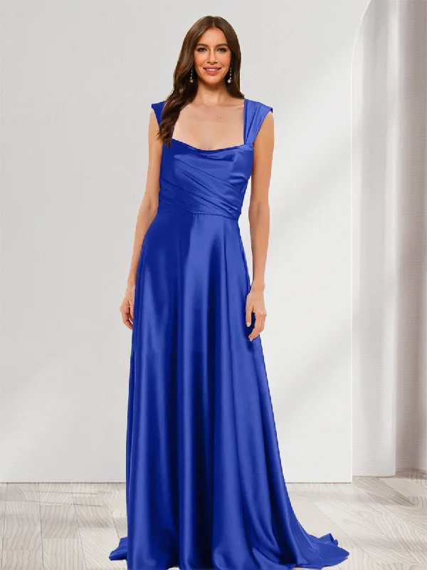 Big Savings A-Line/Princess Square Neck Sleeveless Ruched Bridesmaid Dresses