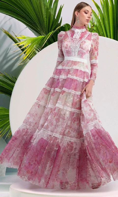 Special Price Janique K8031 - Long Sleeve Allover Lace Formal Gown