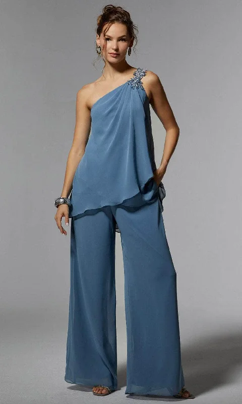 Quick Sale MGNY By Mori Lee 72912 - Beaded Applique Pantsuit