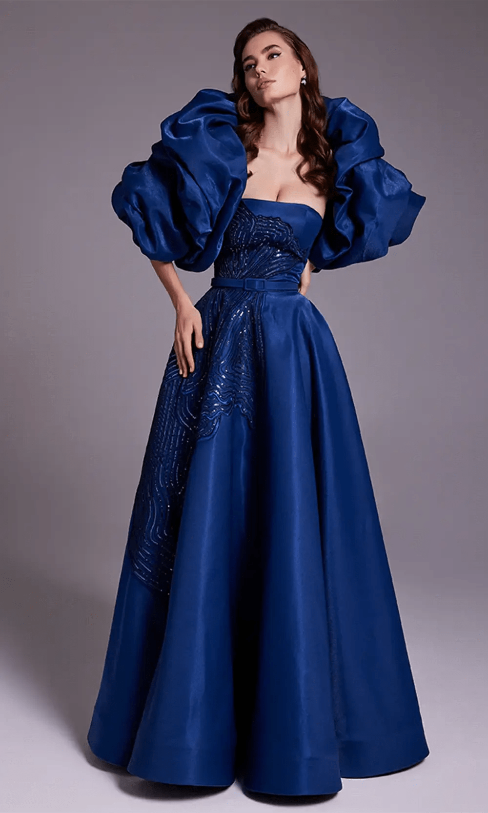 Discount Deals MNM Couture N0540 - Straight-Across Appliqued Prom Gown