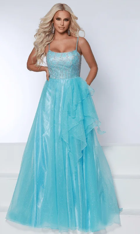 Final Clearance Johnathan Kayne 2691 - Scoop Ruffled A-Line Evening Gown