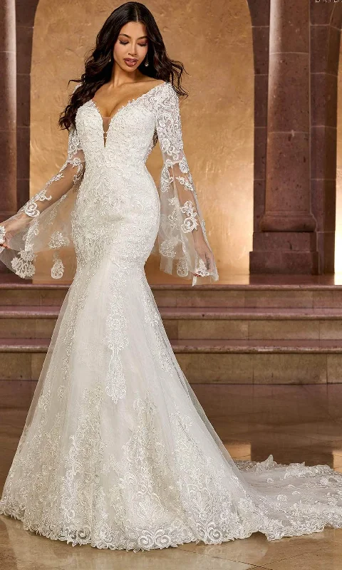 Steals and Deals Rachel Allan RB4164 - Illusion Bell Sleeve Bridal Gown