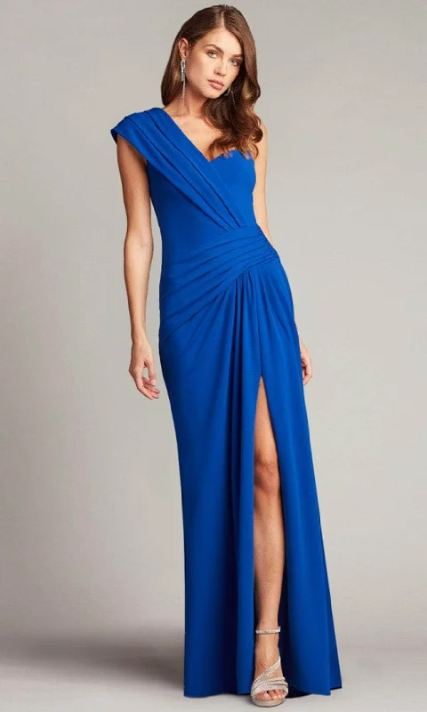 Clearance Event Tadashi Shoji BOS23135L - Asymmetric Draped Sheath Evening Gown