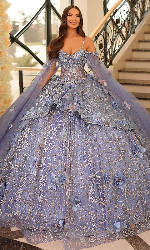 Quick Sale Amarra 54216 - 3D Floral Embellished Corset Bodice Ballgown