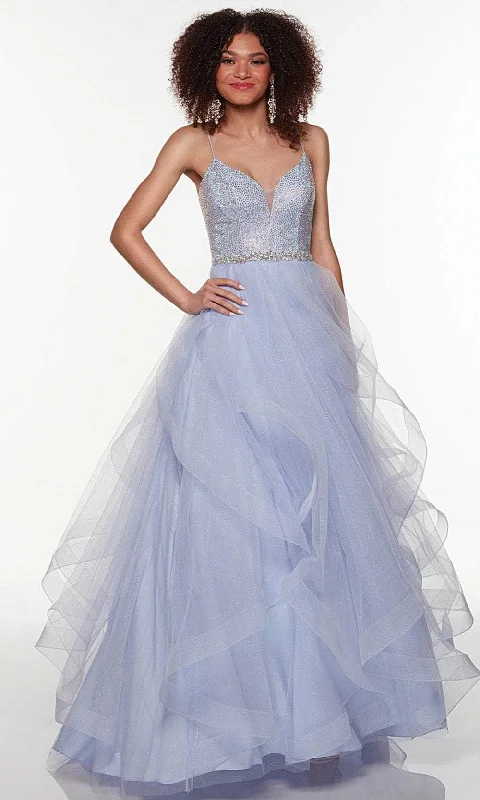 Deal of the Day Alyce Paris 61240 - V-Neck Ruffle Tiered Prom Ballgown