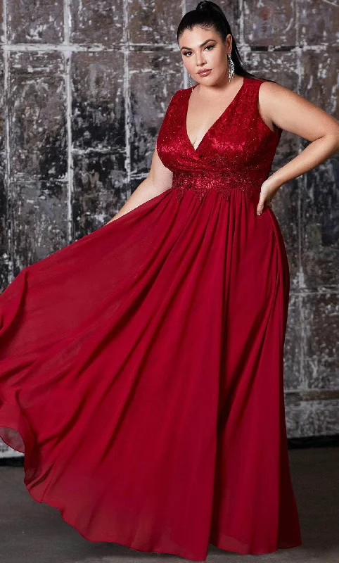 Special Price Ladivine S7201 - Wide Strap Embroidered Evening Gown