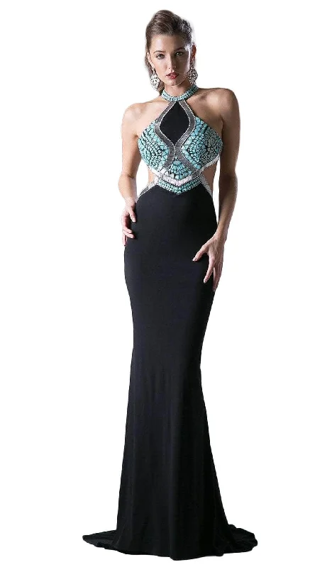 Best Seller Cinderella Divine 5012 - Embellished Halter Sleeveless Dress