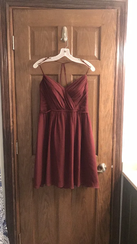 Huge Savings David's Bridal Chiffon Dress with Pleated Bodice and Strappy Back