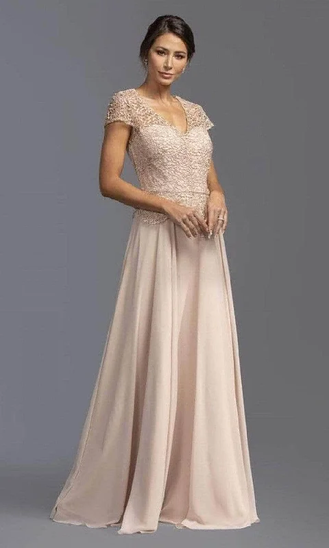 Special Savings Trevi Collection - Lace Peplum Evening Dress M2083 - 1 pc Champagne In Size S Available Special Savings Trevi Collection - Lace Peplum Evening Dress M2083 - 1 pc Champagne In Size S Available