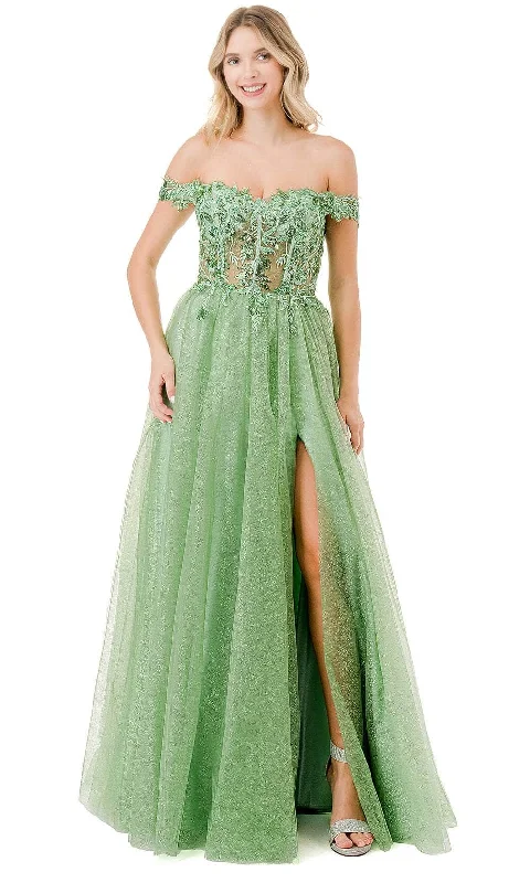 Limited Edition Trevi Collection L2837Y - Off Shoulder Embellished Prom Dress