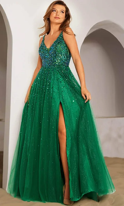 Grand Opening Sale JVN by Jovani JVN38437 - Embellished A-line Prom Dress