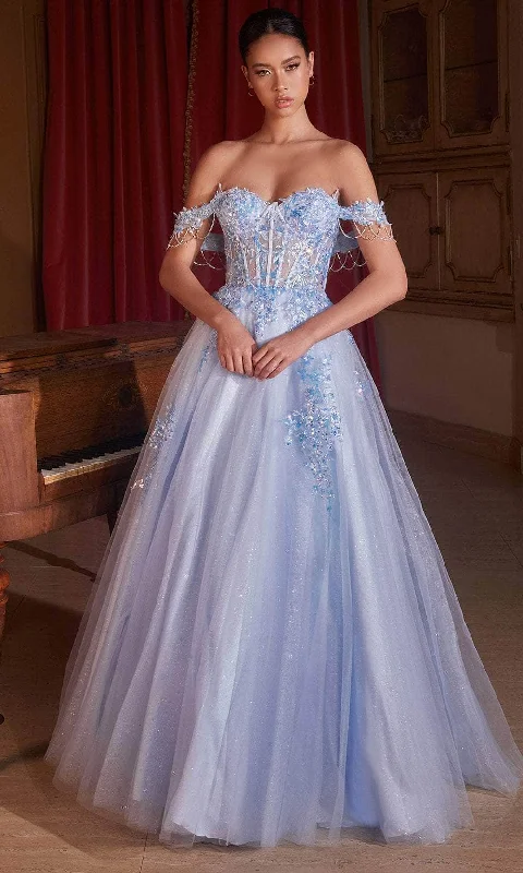 The Best Prices Cinderella Divine CDS490 - Lace-Up Back Off-Shoulder Evening Ballgown
