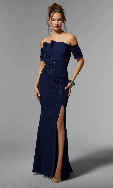 Midnight Madness MGNY By Mori Lee 72919 - Pleated Off Shoulder Evening Dress