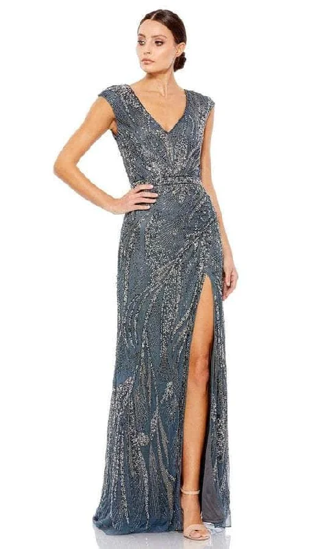 TIME-Limited Offer Mac Duggal - Deep V-Neck Evening Dress 5227 - 1 pc Charcoal In Size 4 Available