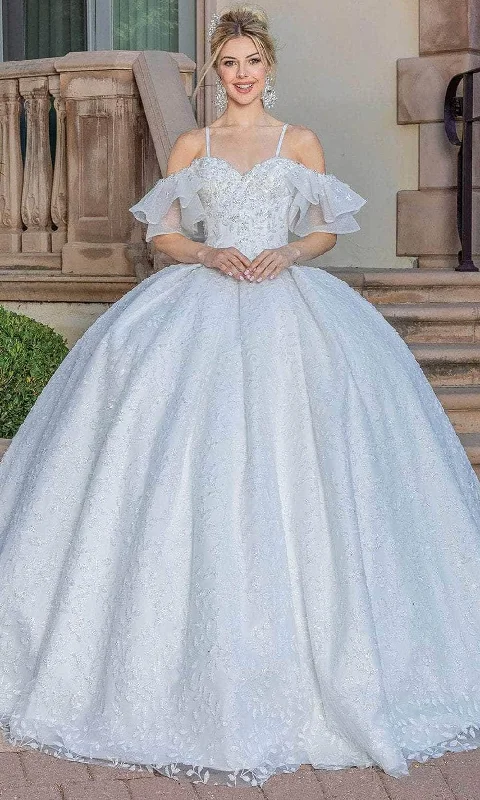 Sale Event Dancing Queen 0228 - Cold Shoulder Embroidered Ballgown