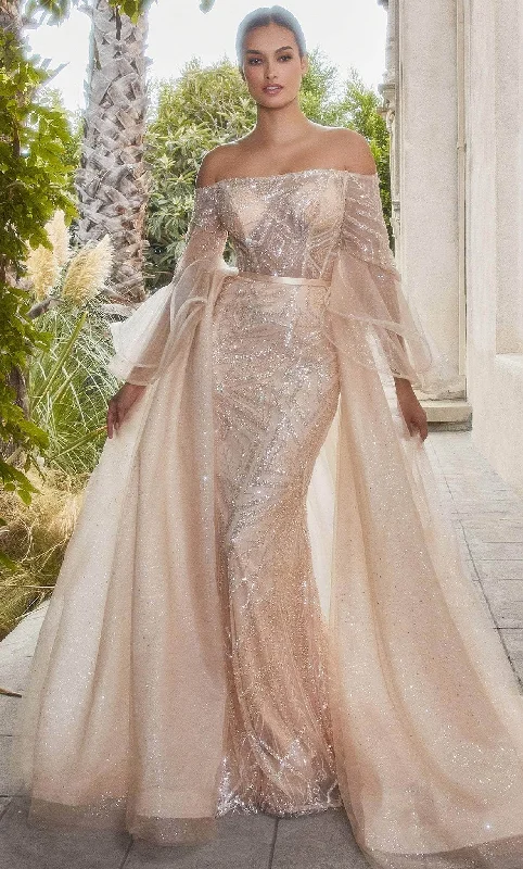 Extra Savings Andrea and Leo A1175 - Off-Shoulder Straight-Across Neck Prom Gown