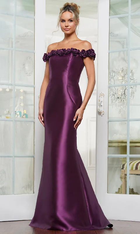 Buy More, Save More Rina Di Montella RD3205 - 3D Floral Straight Neckline Formal Gown