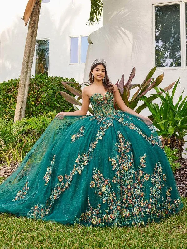 Exclusive Deal Lizluo Fiesta 56513 - Embroidered Sleeveless Corset Bodice Ballgown