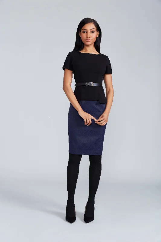 TIME-Limited Offer Chelsea Skirt - Navy Jacquard