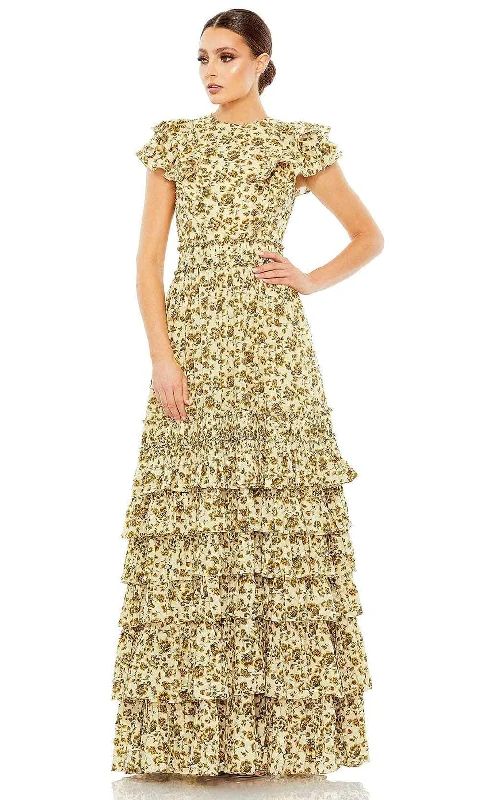 Price Cut Mac Duggal 70114 - Flutter Sleeve Tiered Evening Dress