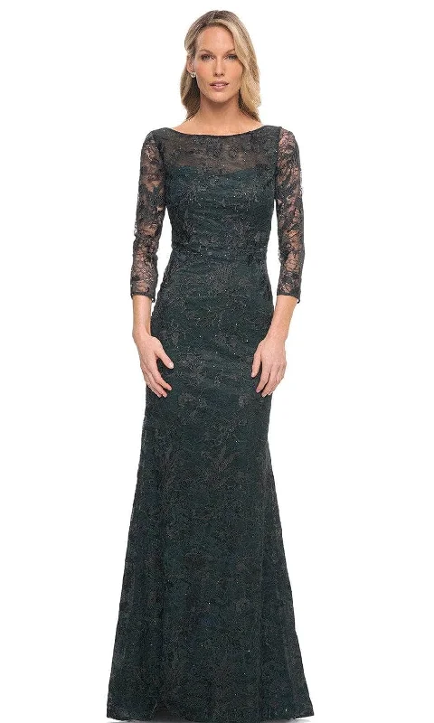Mega Sale La Femme 30317SC - Beaded Lace Bateau Formal Dress