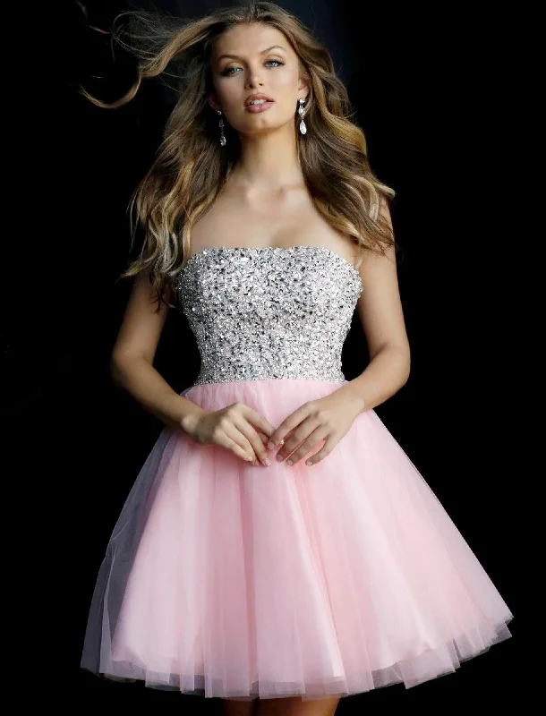 Major Savings Jovani - Strapless Tulle A-Line Cocktail Dress 58470SC