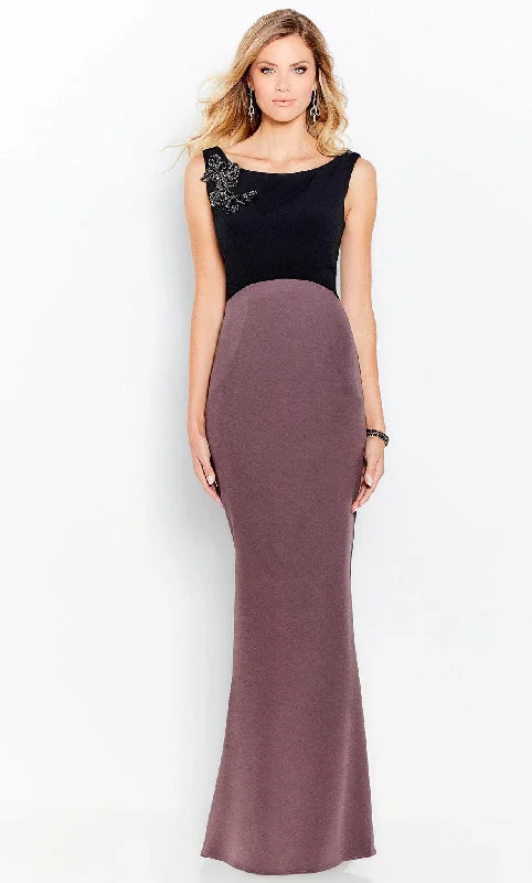 Act Fast Cameron Blake 120601W - Beaded Detail Sleeveless Long Dress