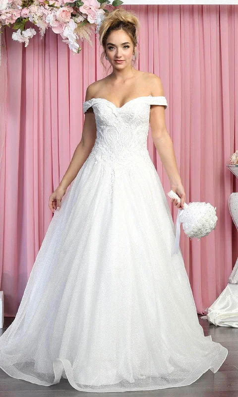 Deep Discounts May Queen RQ7898 - Off-shoulder Sweetheart Neckline Wedding Gown