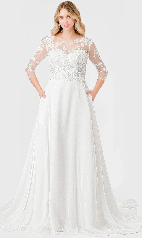 Big Discounts Trevi Collection MS0031 - Embroidered Long Sleeve Wedding Gown