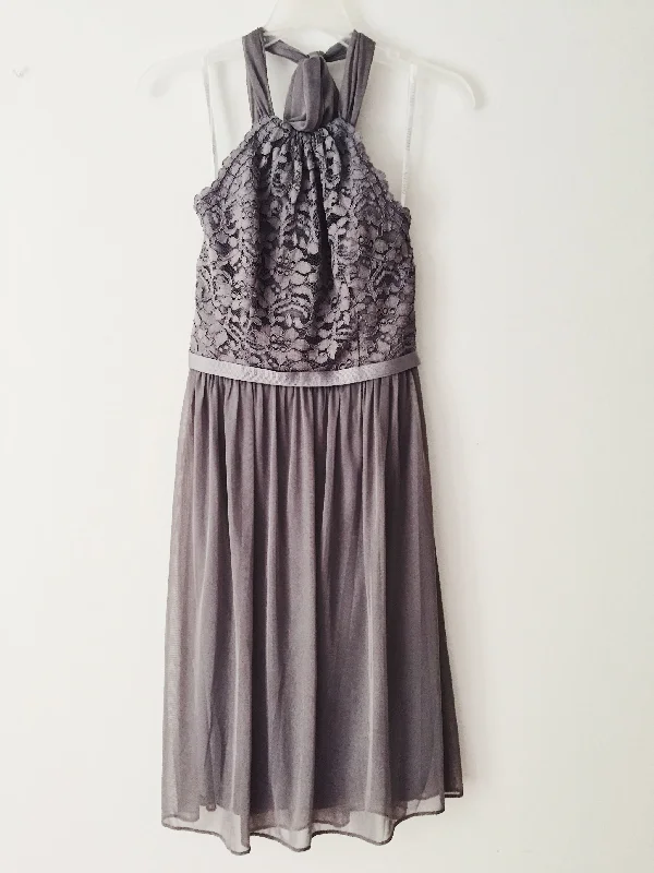Epic Deals David's Bridal Short Lace Mesh Dress with Halter Neckline: F17020