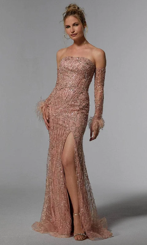 Final Markdown MGNY by Mori Lee 72934 - Beaded High Slit Evening Dress