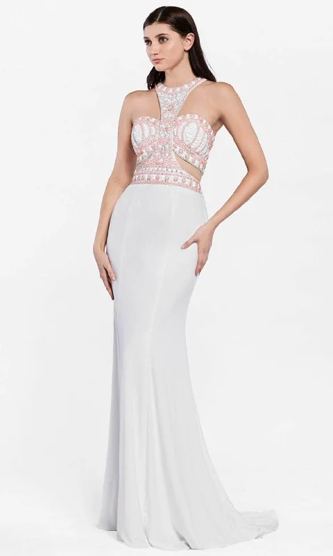 One-DAY Sale Cinderella Divine PC901 - Beaded Halter Evening Dress