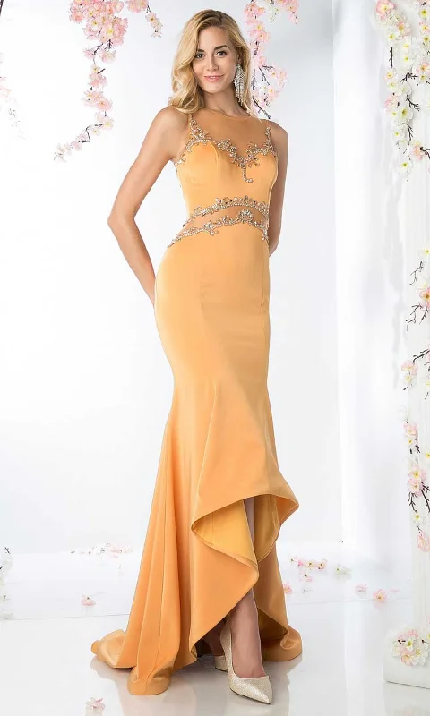 Year-End Sale Ladivine SL765 - Illusion Sleeveless Prom Dress