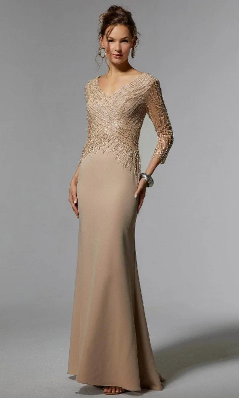 Unmissable Offer MGNY By Mori Lee 72916 - Beaded V-Neck Evening Dress