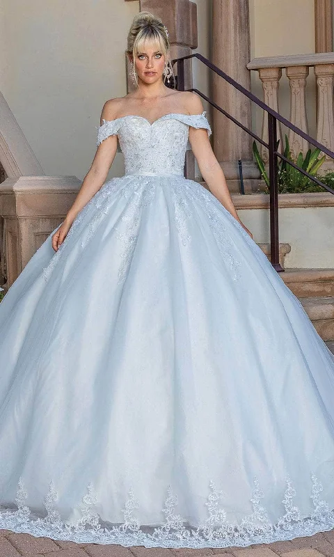 Steals and Deals Dancing Queen 0256 - Embroidered Off-Shoulder Ballgown