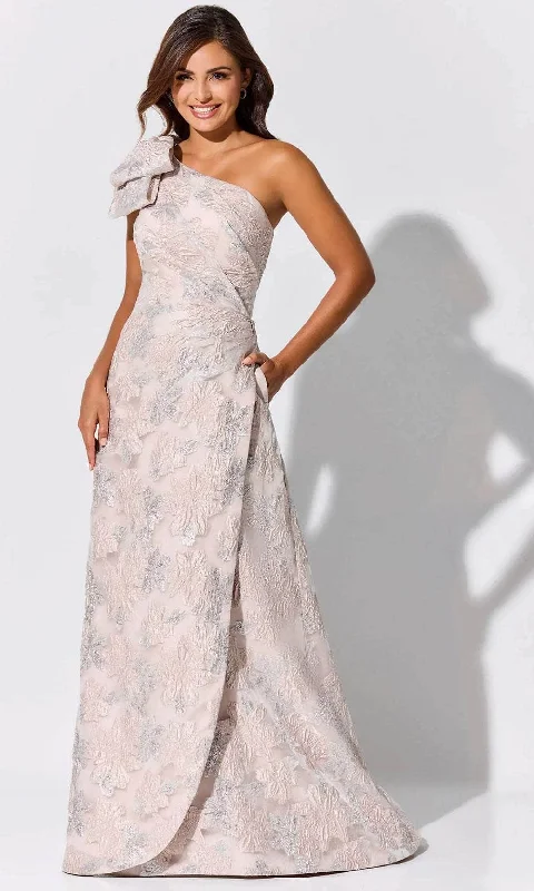 Quick Sale Ivonne D ID326 - Floral One Shoulder Evening Dress