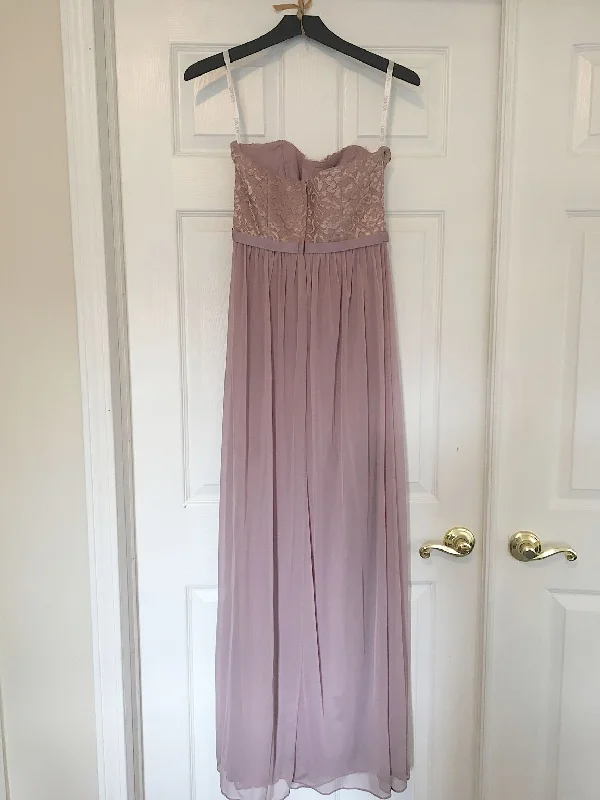 Crazy Savings David's Bridal Metallic Lace and Mesh Long Strapless Dress