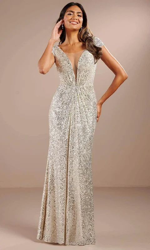 Incredible Offers Christina Wu Celebration 22209 - Plunging Sequin Evening Gown