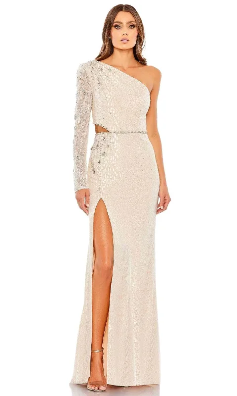 Weekend Special Mac Duggal 11306 - Long Sleeve Asymmetric Lace Dress