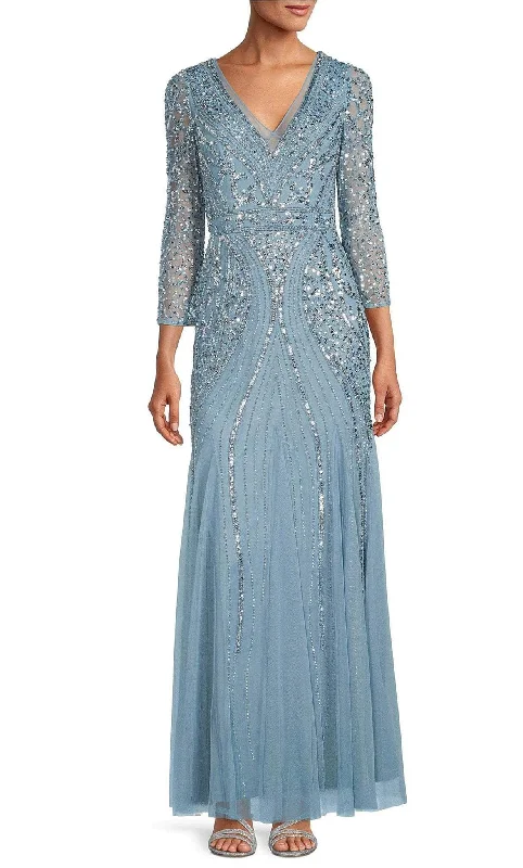 Massive Deals Adrianna Papell AP1E209816 - V Neck Embellished Long Formal Gown