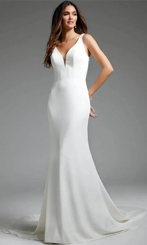 Deal Mania Jovani JB42222 - Lace Square Back Bridal Gown