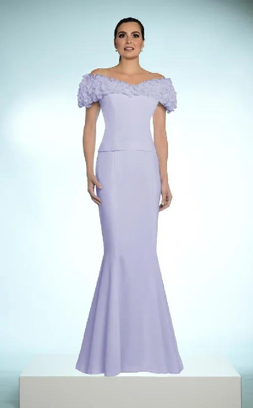Early Access Alexander by Daymor - Ruffled Off Shoulder Mermaid Gown 702003