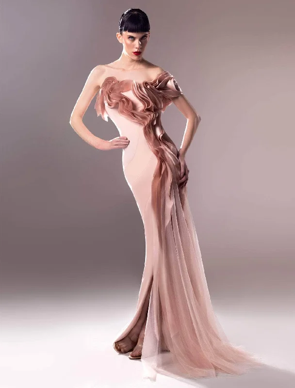 Don't Miss MNM Couture G1622 - Ruffle Accent Evening Gown