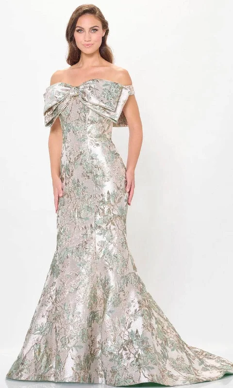 Closeout Ivonne D ID6203 - Bow Off Shoulder Evening Gown