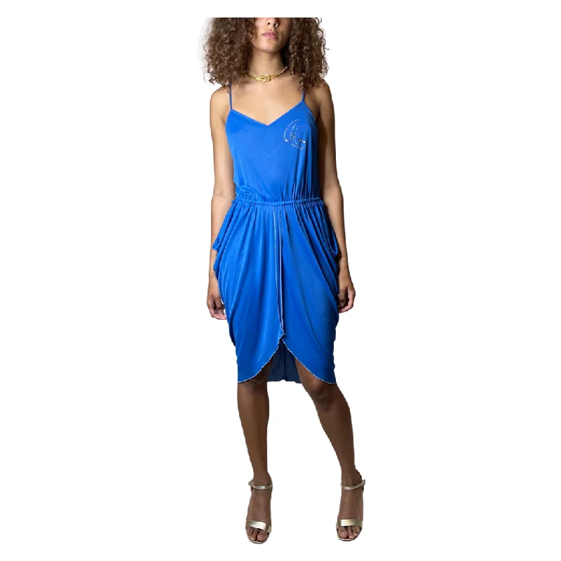 Deep Discounts Original 1970's Vintage Electric Blue Disco Dress UK 6 - 8