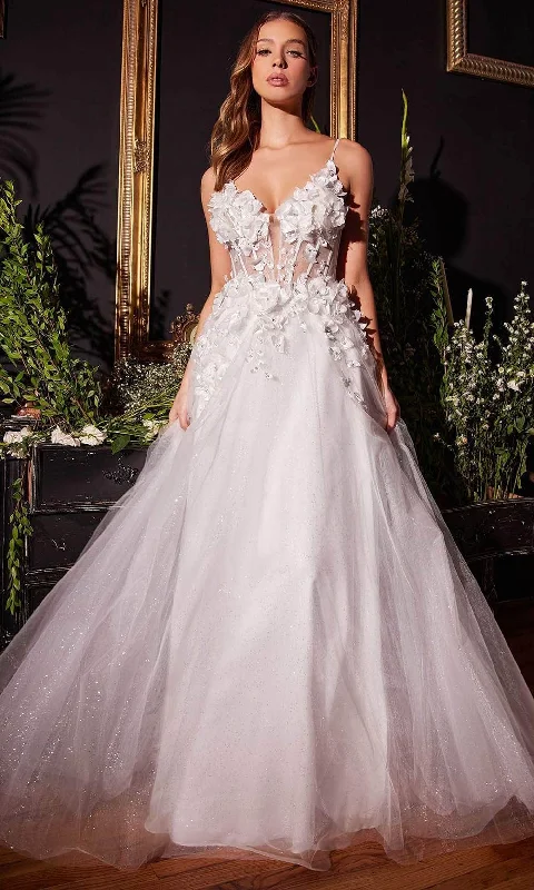 Customer Appreciation Sale Cinderella Divine CM321W - Sleeveless Bridal Gown with Floral Details Customer Appreciation Sale Cinderella Divine CM321W - Sleeveless Bridal Gown with Floral Details