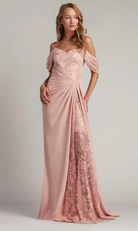 Online Exclusive Tadashi Shoji CDN24082L - Beaded Off Shoulder Long Gown