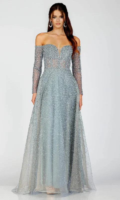 Act Fast Terani Couture 231E0519 - Off Shoulder Embellished Gown
